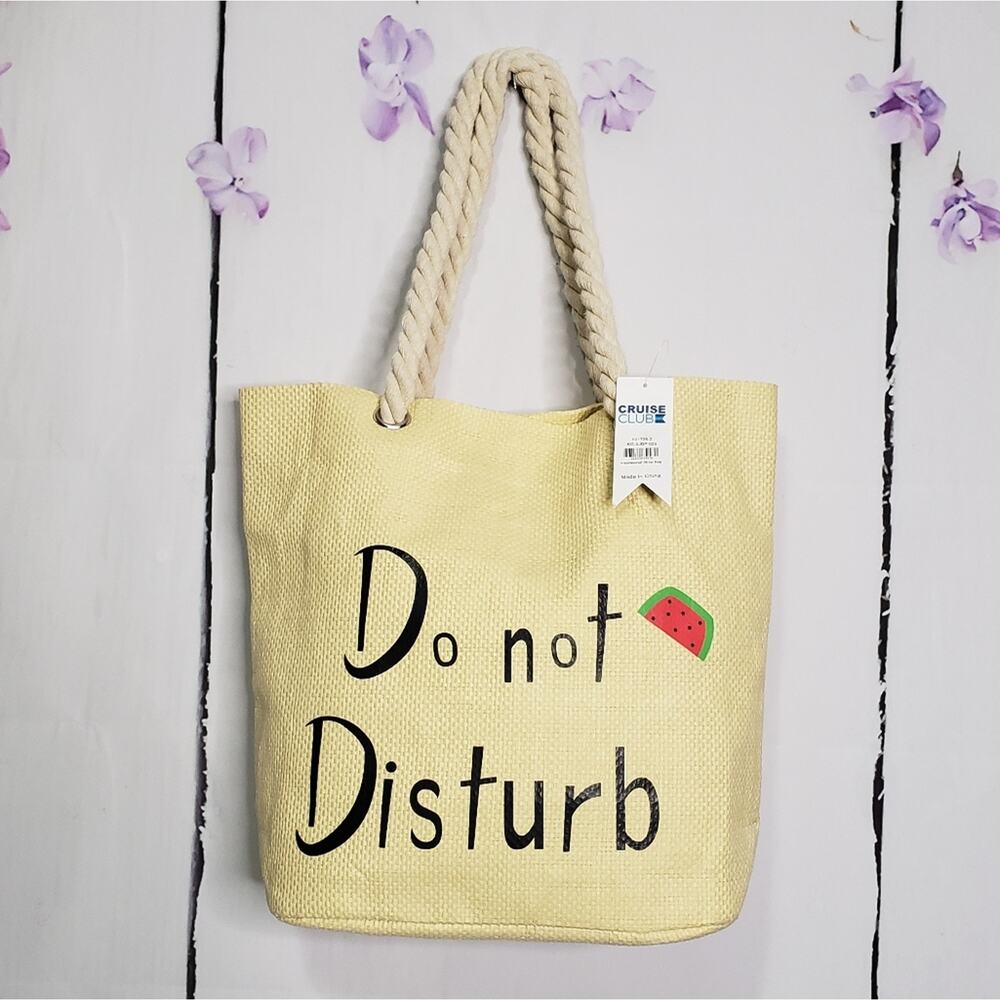 Cruise Club "Do Not Disturb" Straw Beach Bag Tote